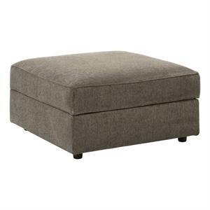 Bowery Hill Modern Fabric Ottoman with Storage in Gray & Black