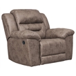 Bowery Hill Contemporary fabric Rocker Recliner in Fossil Finish