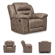 Bowery Hill Contemporary fabric Rocker Recliner in Fossil Finish