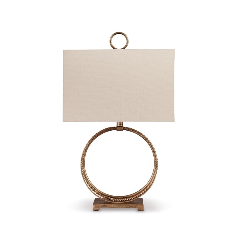 Bowery Hill Metal Antique Gold Table Lamp Rectangular 28