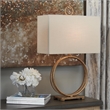 Bowery Hill Metal Antique Gold Table Lamp Rectangular 28