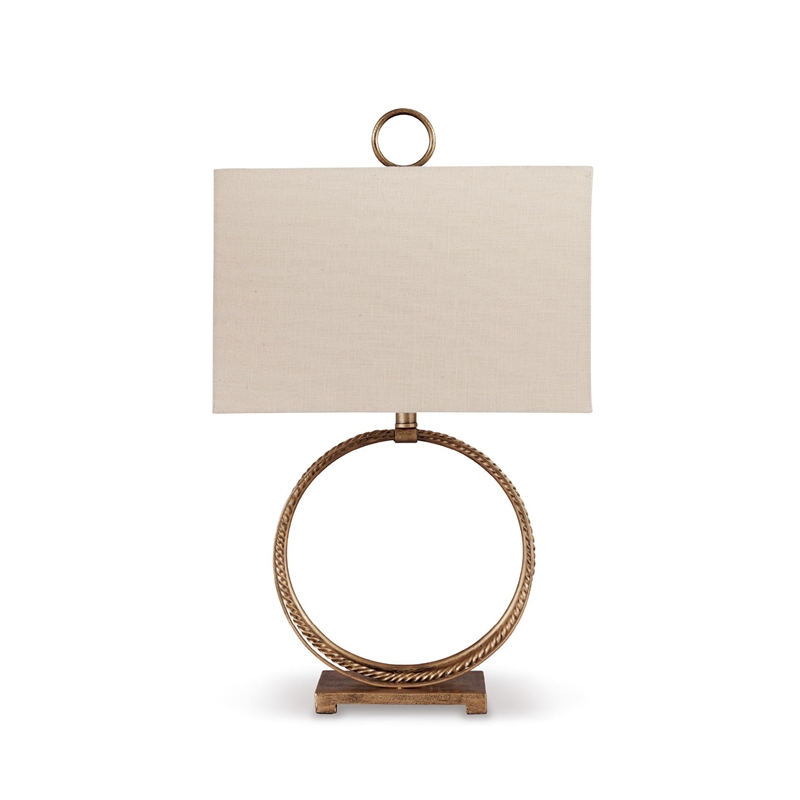 Bowery Hill Metal Antique Gold Table Lamp Rectangular 28