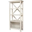 Bowery Hill Contemporary 4 Shelf Crossbuck Bookcase in Whitewash