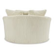 Bowery Hill Modern Oversized Swivel Fabric Accent Chair in Ivory