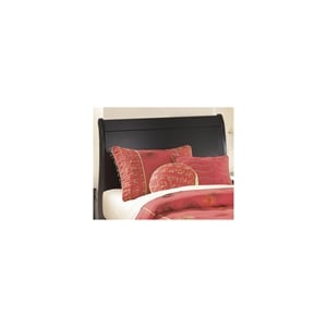Bowery Hill Modern Vineyards Wood Sleigh Twin Headboard in Black