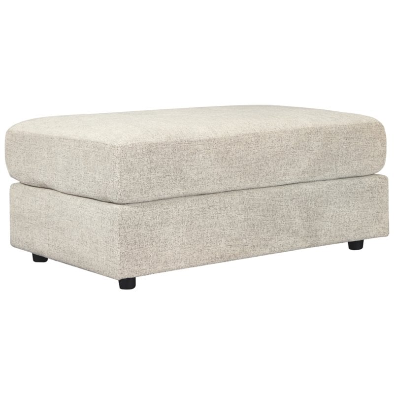 Bowery Hill Contemporary Oversized Accent Ottoman in Stone Finish
