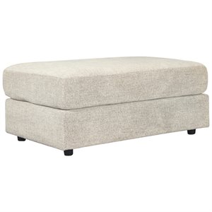 Bowery Hill Contemporary Oversized Accent Ottoman in Stone Finish