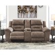 Bowery Hill Contemporary Power Reclining Loveseat in Fossil Finish