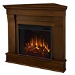 Bowery Hill Traditional Wood Chocolate Electric Corner Fireplace