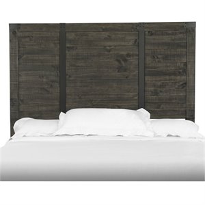 Bowery Hill Contemporary King Panel Headboard in Weathered Charcoal