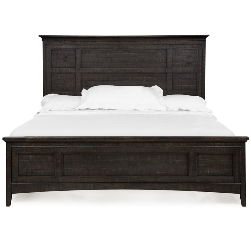 Bowery Hill Contemporary Traditional Graphite Queen Panel Bed