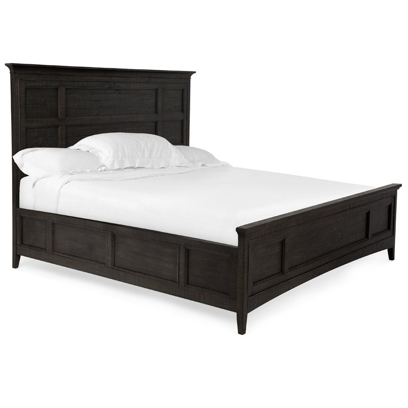 Bowery Hill Contemporary Traditional Graphite Queen Panel Bed