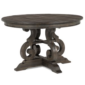Bowery Hill Contemporary 48&quot Round Wood Dining Table in Chocolate