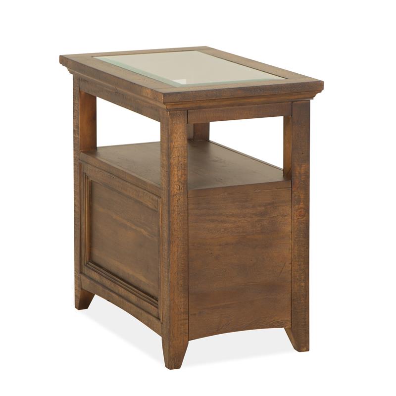 Bowery Hill Contemporary Chairside Wood End Table in Brown