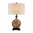 Bowery Hill Traditional Metal Table Lamp in Gold with Black & Brown Base