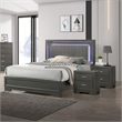 Bowery Hill 3pc Gray Wood Bedroom Set - Queen + 2 Nightstands