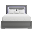 Bowery Hill Platform Wood Cal King Bed with LED Light in Gray