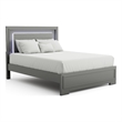 Bowery Hill Platform Wood Cal King Bed with LED Light in Gray