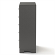 Bowery Hill Wood 5-Drawer Chest with Acrylic Hardware in Gray