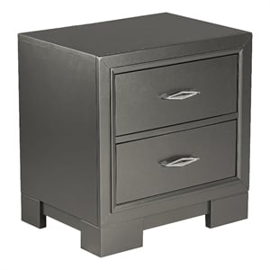 Bowery Hill Wood Acrylic Hardware 2-Drawer Nightstand in Gray