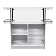 Bowery Hill Faux Marble Wood Multi-Storage Bar Table in White