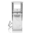 Bowery Hill Faux Marble Wood Multi-Storage Bar Table in White