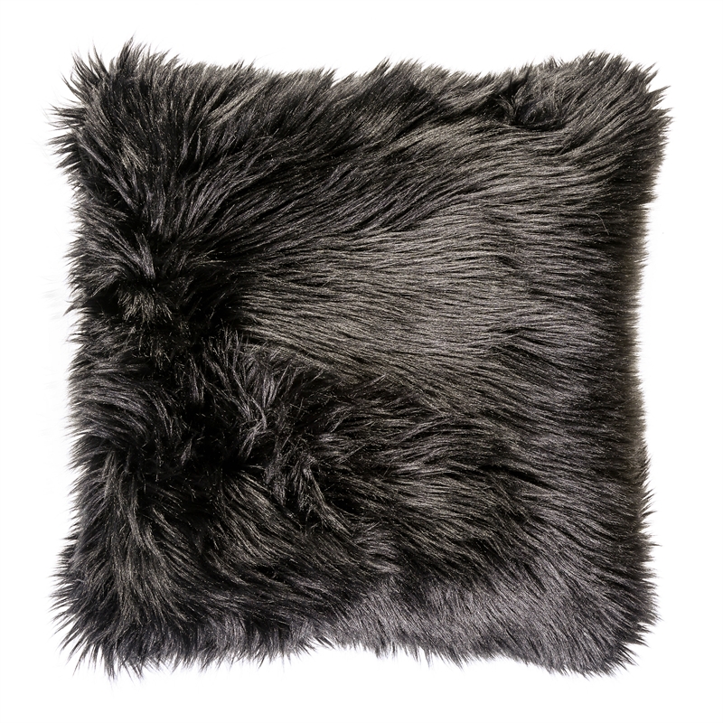 Bowery Hill Modern Fabric Indoor Throw Pillow in Black (Set of 2)