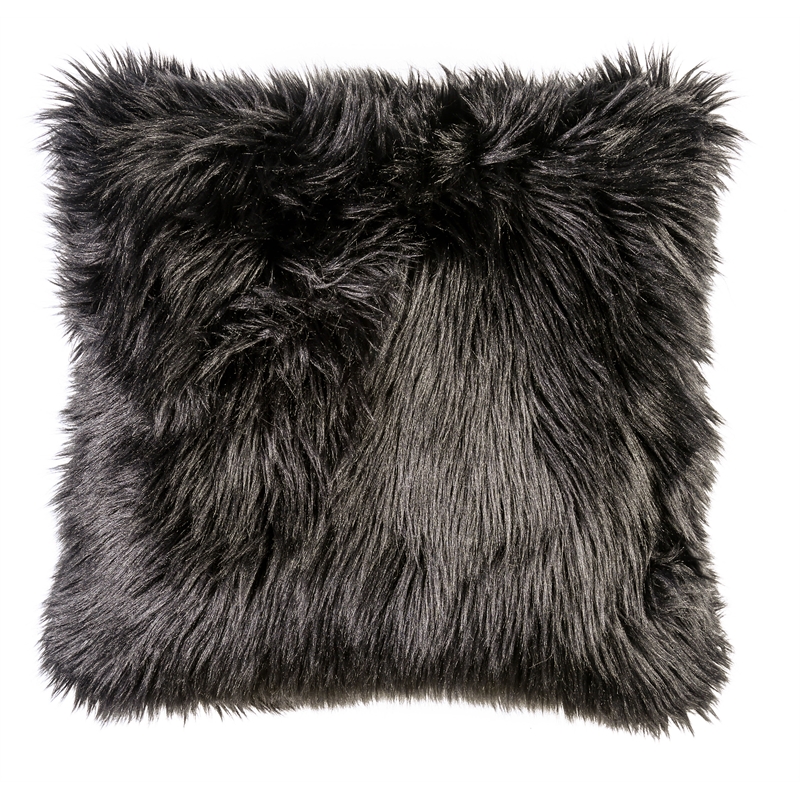 Bowery Hill Modern Fabric Indoor Throw Pillow in Black (Set of 2)