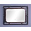 Bowery Hill Modern Metal Wall Mirror with LED Light in Dark Brown