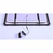 Bowery Hill Modern Metal Wall Mirror with LED Light in Dark Brown