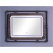 Bowery Hill Modern Metal Wall Mirror with LED Light in Dark Brown