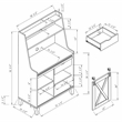 Bowery Hill Modern Wood Baker Rack with Sliding Door in White Oak