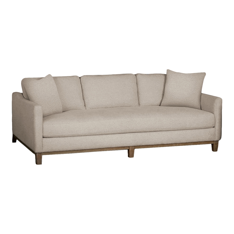 Bowery Hill Modern Fabric Upholstered 2-Piece Sofa Set in Oatmeal