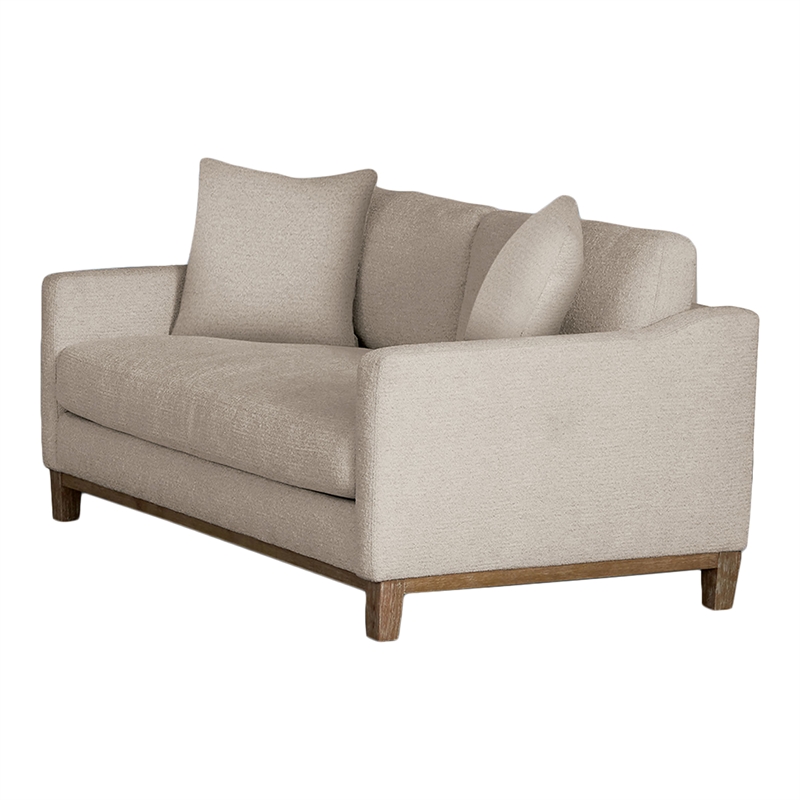 Bowery Hill Modern Fabric Upholstered 2-Piece Sofa Set in Oatmeal