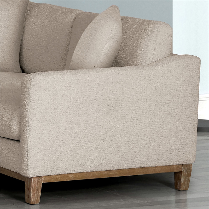 Bowery Hill Modern Fabric Upholstered 2-Piece Sofa Set in Oatmeal
