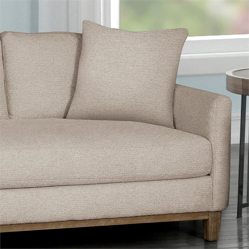 Bowery Hill Modern Fabric Upholstered 2-Piece Sofa Set in Oatmeal