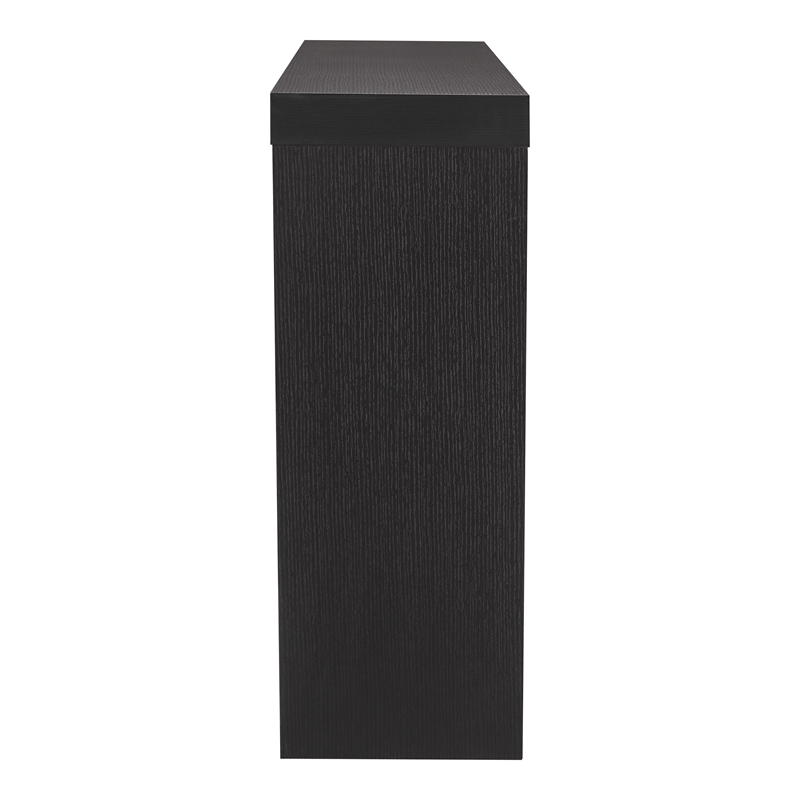 Bowery Hill Wood W-Shaped Legs Console Table in Black Finish