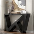 Bowery Hill Wood W-Shaped Legs Console Table in Black Finish