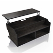 Bowery Hill Contemporary Wood Lift-Top Coffee Table in Black