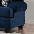 Bowery Hill Contemporary Microfiber Upholstered Sofa in Navy