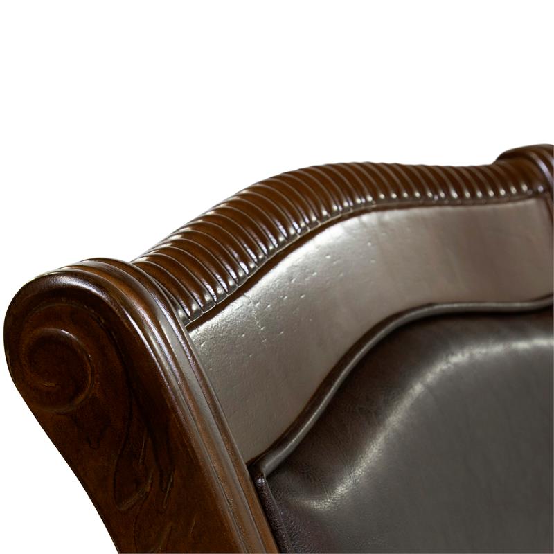 Bowery Hill Modern Wood Arm Chair in Brown Cherry (Set of 2)