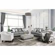 Bowery Hill Modern Fabric Rectangular Ottoman in Bluish Gray
