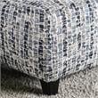 Bowery Hill Modern Fabric Rectangular Ottoman in Bluish Gray