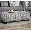 Bowery Hill Modern Fabric Rectangular Ottoman in Bluish Gray