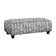 Bowery Hill Modern Fabric Rectangular Ottoman in Bluish Gray