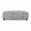 Bowery Hill Modern Fabric Rectangular Ottoman in Bluish Gray