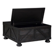 Bowery Hill Modern Wood Hidden Storage Coffee Table in Black