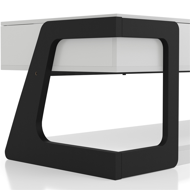 Bowery Hill Modern Wood Lift-Top Storage Coffee Table in White