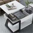 Bowery Hill Modern Wood Lift-Top Storage Coffee Table in White