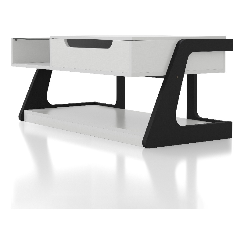 Bowery Hill Modern Wood Lift-Top Storage Coffee Table in White